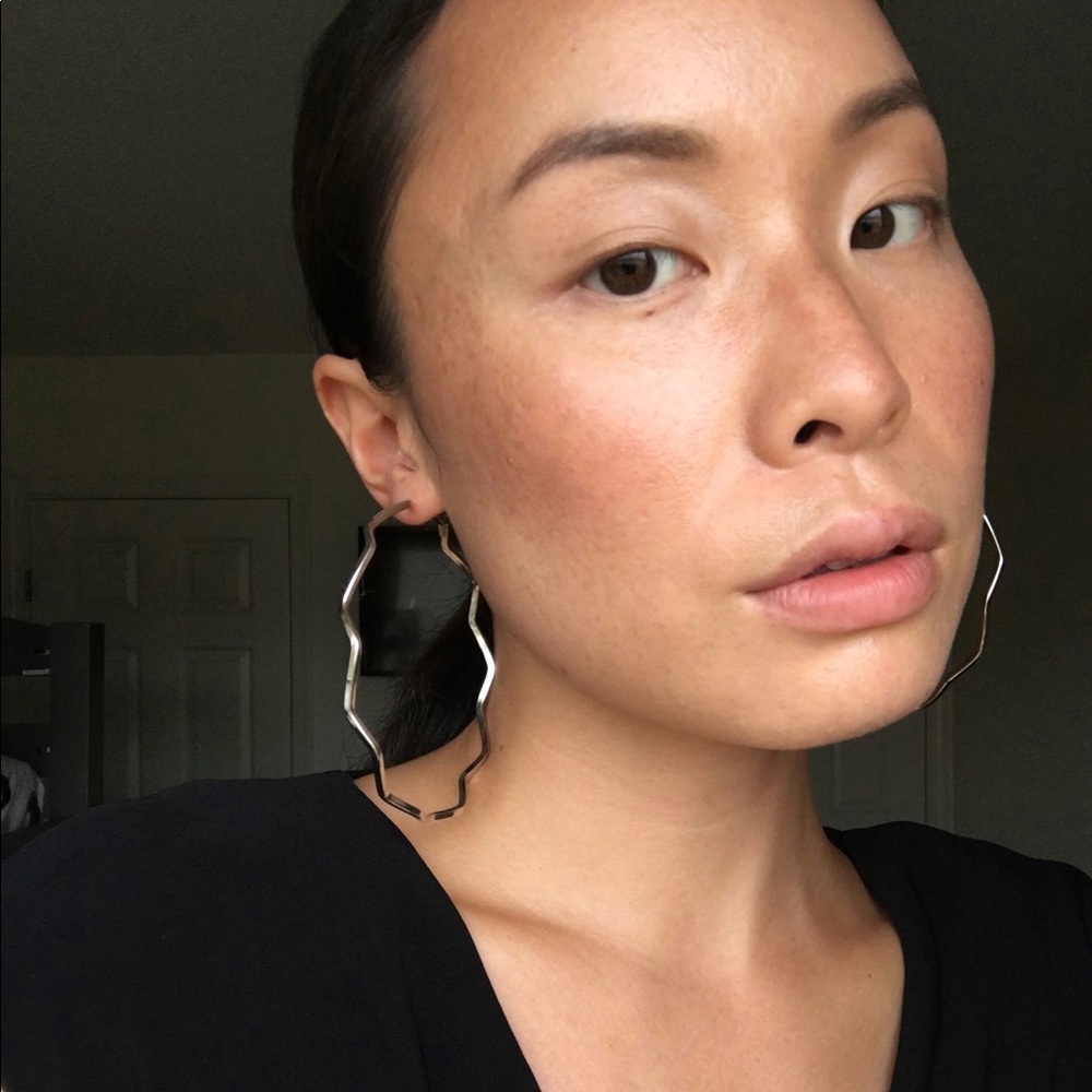 Curved large hoop earrings FOREVER 21 XXI (silver)